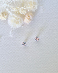 Garden Peach + Green Knotted Stud Earrings