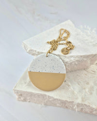 Luna Mustard + Granite Gold Necklace