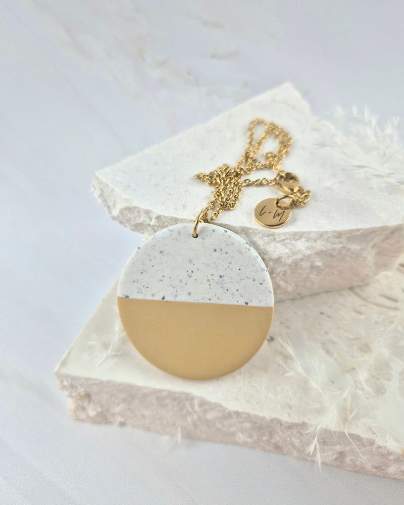 Luna Mustard + Granite Gold Necklace