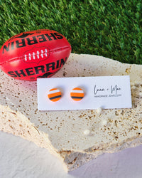 Greater Western Sydney (GWS AFL/AFLW) Football Studs Luna + Mae