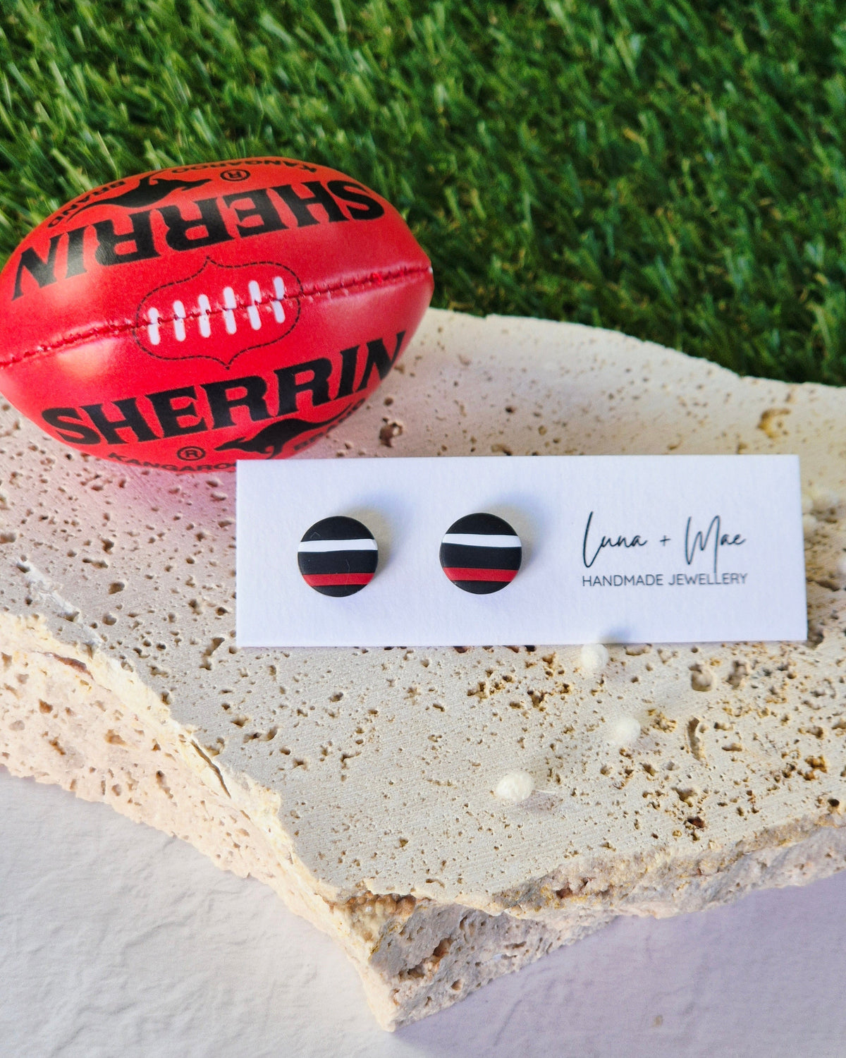 St Kilda (AFL/AFLW) Football Studs Luna + Mae