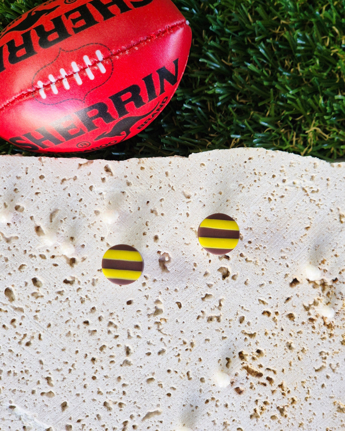 Hawthorn (AFL/AFLW) Football Studs Luna + Mae