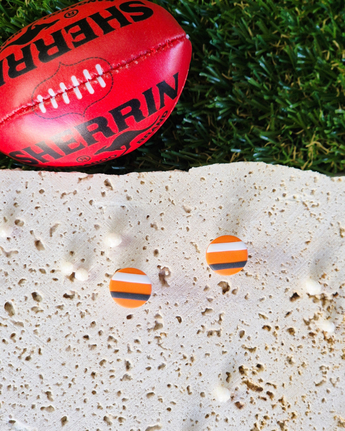 Greater Western Sydney (GWS AFL/AFLW) Football Studs Luna + Mae