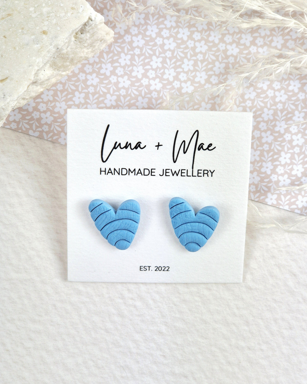 Blue Heart Stud Earring