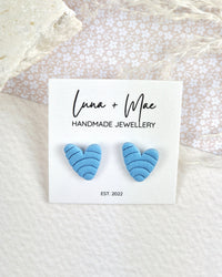 Blue Heart Stud Earring