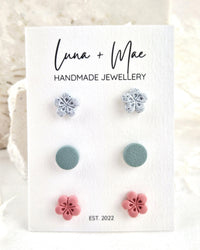 Trio Flower Stud Pack #8