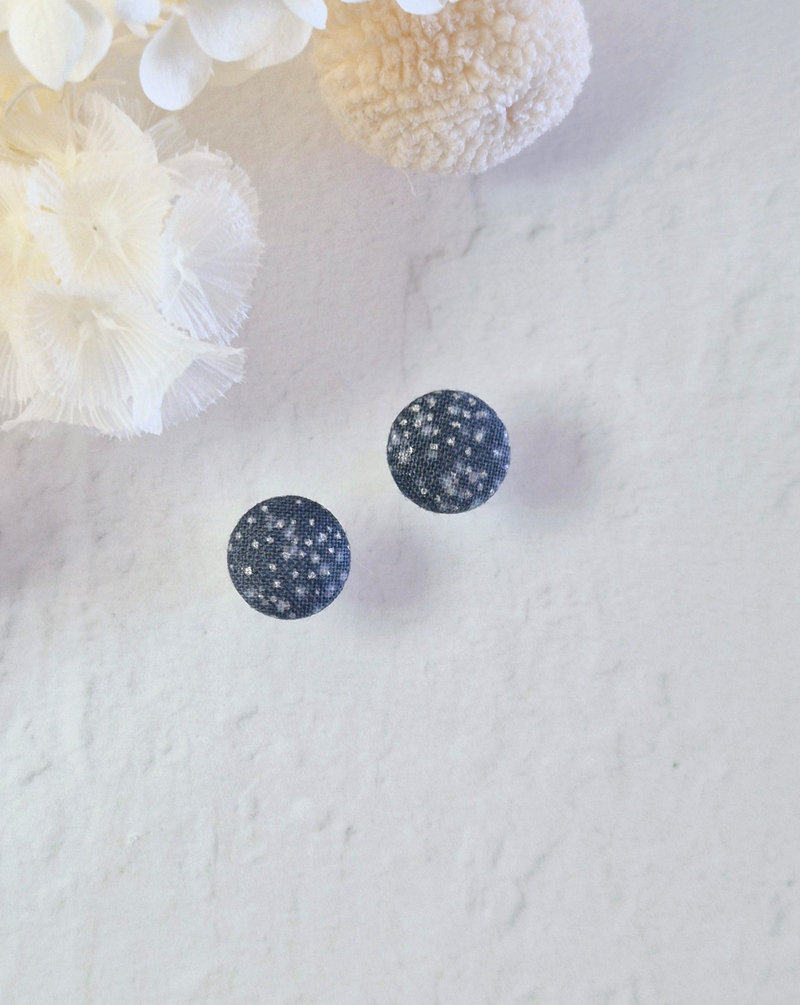 Fabric Midnight Stud Earrings Luna + Mae