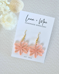 Bloom Blush Pink Daisy Dangle Earrings